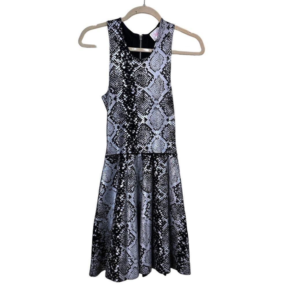 Parker Olida Foiled Python Print Dress Size Small - Picture 3 of 12